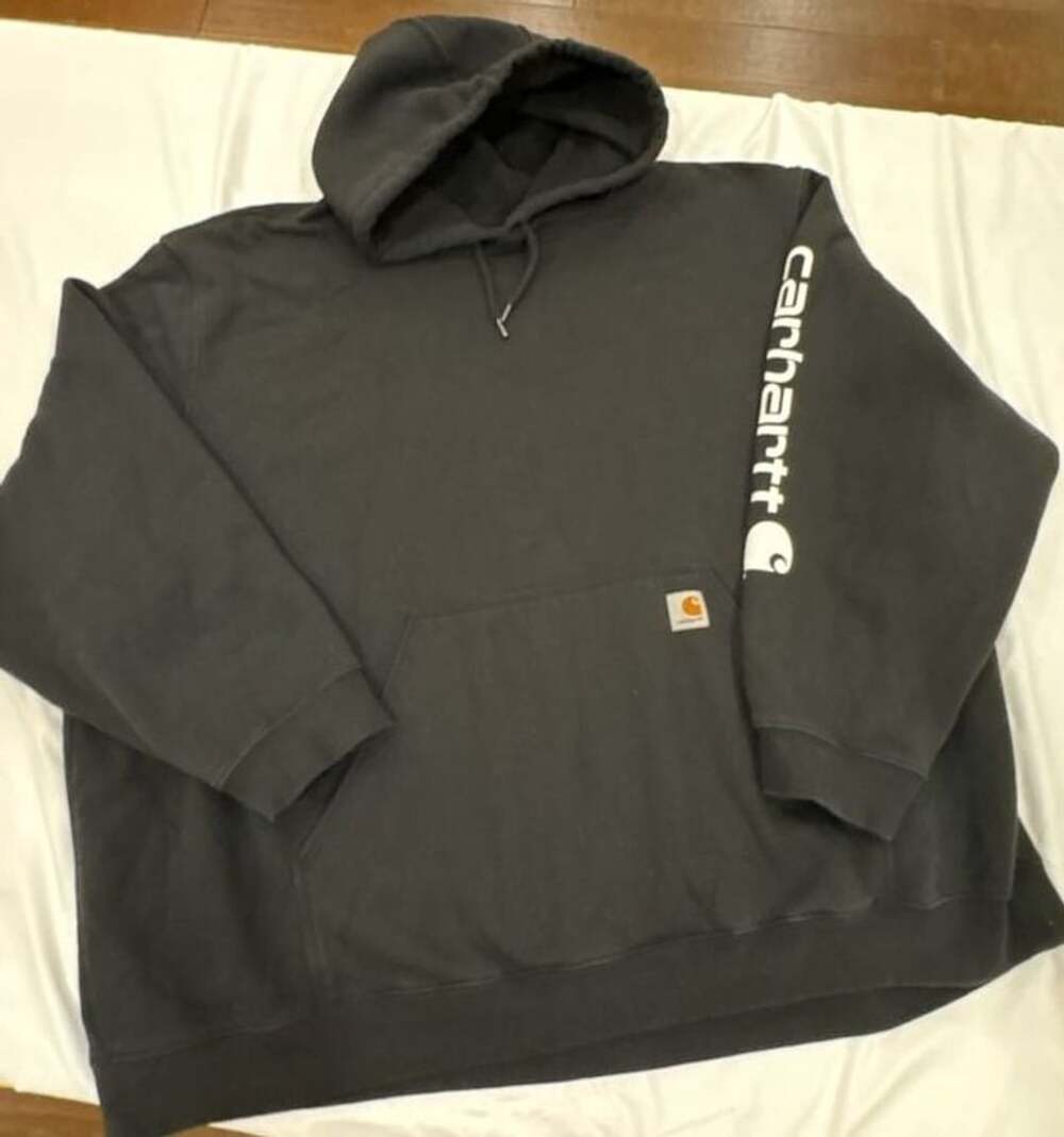 Carhartt Loose Fit Logo Sleeve Graphic Sweatshirt Size 5XL Black Hoodie